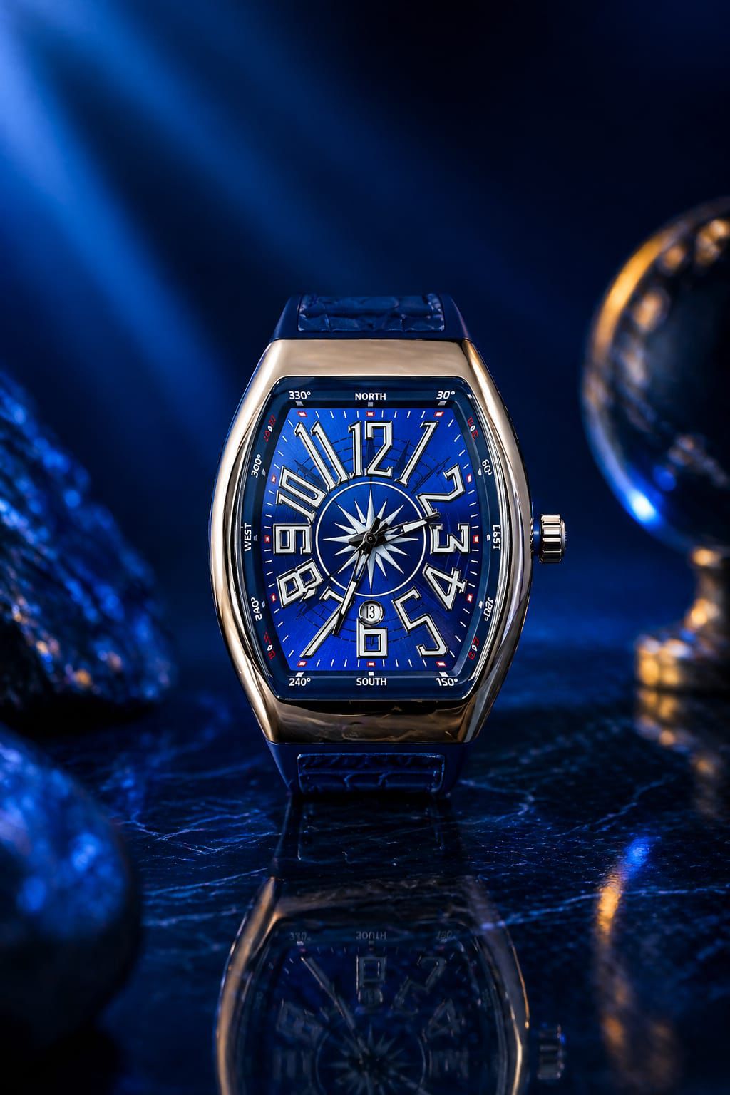 Franck Muller Royal Blue Vanguard Timepiece – Signature Curved Dial Edition